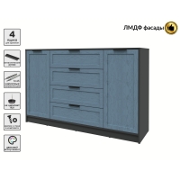 Тумба Тренд КТ-Т160 (Антрацит ЛДСП/ Дуб лазурный ЛМДФ) Ш1600 В1020 Г451